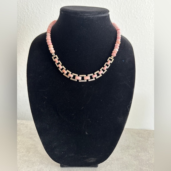 Elegant Pink Opal & Sterling Silver Necklace by Jay King - Picture 2 of 9